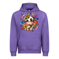 Tulip cute cow fourth of july Urban Hoodie - texasbilliewilder