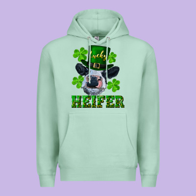 Lucky Heifer Premium Hoodie Designed By Ranaportraitstore