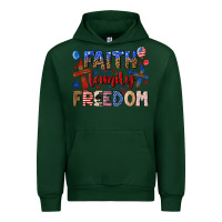 Forest Green faith family freedom Urban Hoodie - texasbilliewilder