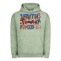 Pigment Oil Green faith family freedom Urban Hoodie - texasbilliewilder