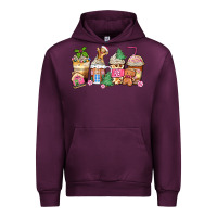 Mauve Wine pink gingerbread coffee cups Urban Hoodie - Zillion Design Studio