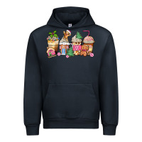Navy pink gingerbread coffee cups Urban Hoodie - Zillion Design Studio