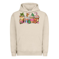 Pigment French Oak pink gingerbread coffee cups Urban Hoodie - Zillion Design Studio