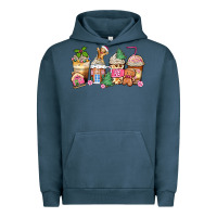 Pigment Midnight Navy pink gingerbread coffee cups Urban Hoodie - Zillion Design Studio