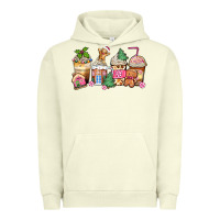 Pigment Pistachio pink gingerbread coffee cups Urban Hoodie - Zillion Design Studio