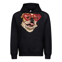 Black english bulldog with love glass Urban Hoodie - RanaPortraitStore