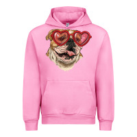 Fuchsia Pink english bulldog with love glass Urban Hoodie - RanaPortraitStore