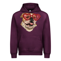 Mauve Wine english bulldog with love glass Urban Hoodie - RanaPortraitStore