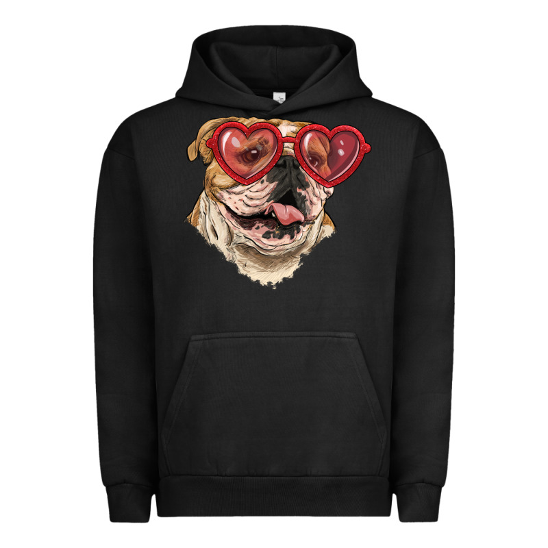 English Bulldog With Love Glass Urban Hoodie by RanaPortraitStore | Teevron