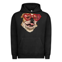 Pigment Black english bulldog with love glass Urban Hoodie - RanaPortraitStore