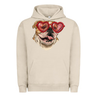 Pigment French Oak english bulldog with love glass Urban Hoodie - RanaPortraitStore