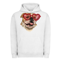 Pigment Lunar Rock english bulldog with love glass Urban Hoodie - RanaPortraitStore