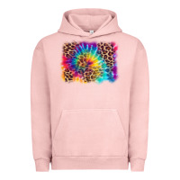 Pigment Salmon leopard tie dye background Urban Hoodie - Zillion Design Studio