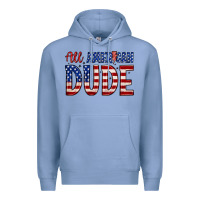 Colony Blue all american dude Premium Hoodie - Zillion Design Studio