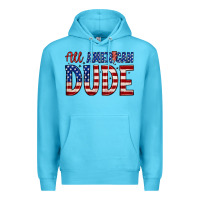 Ocean Blue all american dude Premium Hoodie - Zillion Design Studio