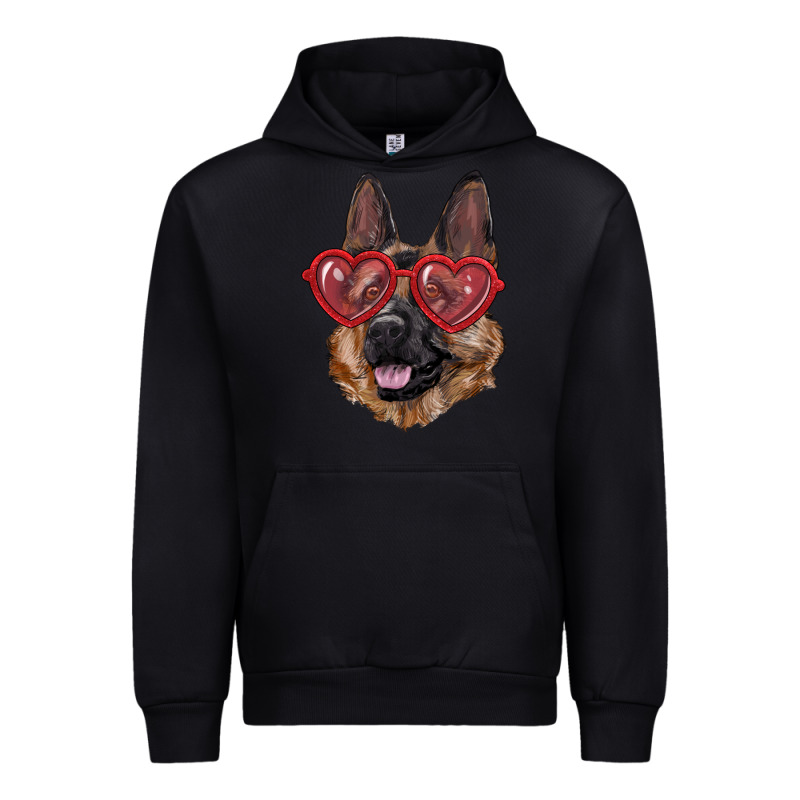 German Shepherd With Love Glasses Urban Hoodie by RanaPortraitStore | Teevron