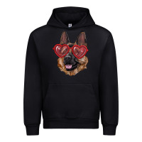 Black german shepherd with love glasses Urban Hoodie - RanaPortraitStore