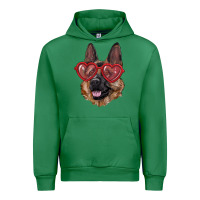 Emerald german shepherd with love glasses Urban Hoodie - RanaPortraitStore