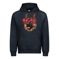 Navy german shepherd with love glasses Urban Hoodie - RanaPortraitStore
