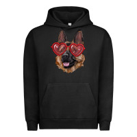 Pigment Black german shepherd with love glasses Urban Hoodie - RanaPortraitStore