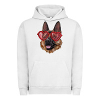 Pigment Lunar Rock german shepherd with love glasses Urban Hoodie - RanaPortraitStore