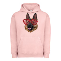 Pigment Salmon german shepherd with love glasses Urban Hoodie - RanaPortraitStore