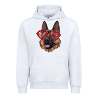 White german shepherd with love glasses Urban Hoodie - RanaPortraitStore