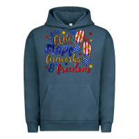 Pigment Midnight Navy flip flops fireworks and freedom Urban Hoodie - texasbilliewilder