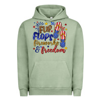 Pigment Oil Green flip flops fireworks and freedom Urban Hoodie - texasbilliewilder