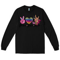 Black peace love hair Long Sleeve Tee - BarkalooDesign