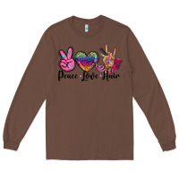 Chestnut peace love hair Long Sleeve Tee - BarkalooDesign