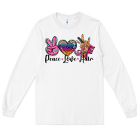 White peace love hair Long Sleeve Tee - BarkalooDesign