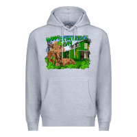 Heather Grey happy st. patrick's day cattle and calfs Premium Hoodie - RanaPortraitStore