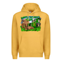 Mustard happy st. patrick's day cattle and calfs Premium Hoodie - RanaPortraitStore