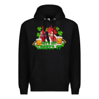 Black st. patrick's day roosters let's get lucked up Premium Hoodie - RanaPortraitStore