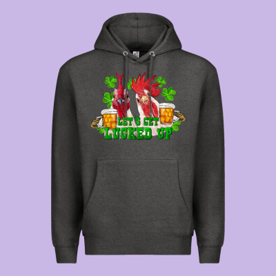 St. Patrick's Day Roosters Let's Get Lucked Up Premium Hoodie Designed By Ranaportraitstore