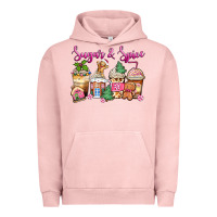 Pigment Salmon sugar and spice pink gingerbread coffee cups Urban Hoodie - Zillion Design Studio