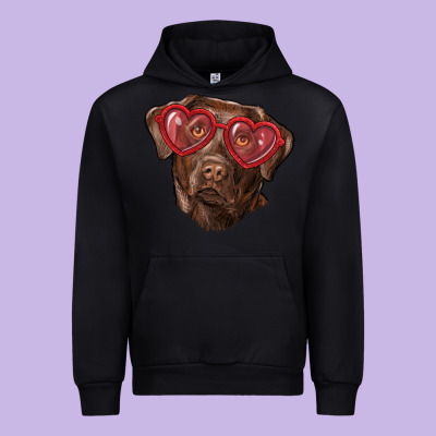 Urban Hoodie labrador retriever with love glass