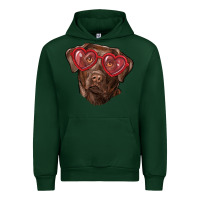 Forest Green labrador retriever with love glass Urban Hoodie - RanaPortraitStore