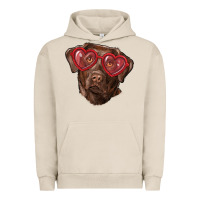 Pigment French Oak labrador retriever with love glass Urban Hoodie - RanaPortraitStore