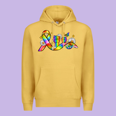 Pride Ribbon Premium Hoodie Designed By Zillion Design Studio