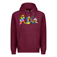 Burgundy pride ribbon Premium Hoodie - Zillion Design Studio