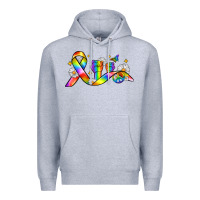 Heather Grey pride ribbon Premium Hoodie - Zillion Design Studio