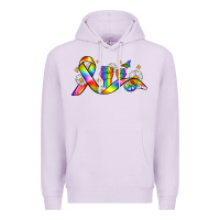 Lilac pride ribbon Premium Hoodie - Zillion Design Studio