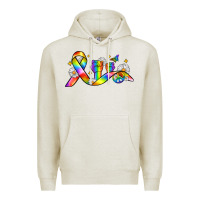 Oatmeal Heather pride ribbon Premium Hoodie - Zillion Design Studio