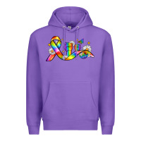 Purple pride ribbon Premium Hoodie - Zillion Design Studio