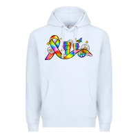 White pride ribbon Premium Hoodie - Zillion Design Studio