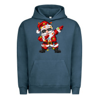 Pigment Midnight Navy dabbing santa with christmas lights Urban Hoodie - Zillion Design Studio