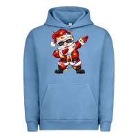 Pigment Pebble Blue dabbing santa with christmas lights Urban Hoodie - Zillion Design Studio