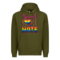 Army Green spread love not hate Premium Hoodie - Zillion Design Studio